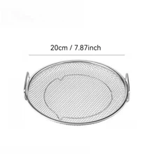 Juego de cesta de sartén de acero inoxidable con bandeja antigoteo - Colador antiadherente y fácil de limpiar, usado para hornear, freír alimentos y verduras, accesorios de cocina, un regalo imprescindible para chefs en el hogar, almacenamiento ahorrador de espacio para organizadores de cocina, idea de regalo de cocina navideña