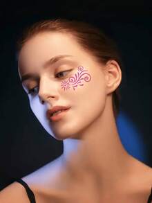 Juego de 16 piezas/set de plantillas reutilizables para pintura facial, adecuadas para maquillaje, cosplay y fiestas - Plantillas de PET para decoración de pared DIY, scrapbooking, acuarela y arte de garabatos, de vuelta a la escuela, útiles escolares - Blanco - Ver 11