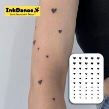 1 Kit "Tiny Hearts" Minimalist Revolutionary Technology Tattoos, Small Hearts, Semi-Permanent Tattoos, Temporary Tattoos, Long Lasting, Fake Tattoos, Water-Resistant, Authentic Tattoo Look, Plant-Based, Present, Girl Stuff X014