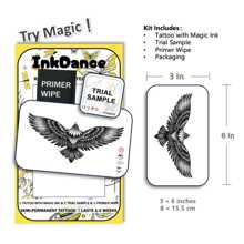 1 Kit Eagle Revolutionary Technology Tattoos, Semi-Permanent Tattoos, Angel, Temporary Tattoos, Fake Tattoos, Water-Resistant, Authentic Tattoo Look, Plant-Based, Tattoo, D158