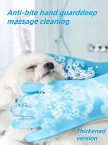 1 Pair Of Pet Beauty Cleaning Gloves Dog Cat Bath Shampoo Glove Scrubber Magic Dish Washing Cleaner Sponge Silicon Hair Removal Gloves