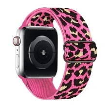 Elegante correa de nailon con estampado de leopardo compatible con Series 9/8/7/6/5/4/3/2/SE, compatible con 38/40/41mm y 42/44/45/49mm - Accesorio de pulsera de smartwatch con broche de seguridad