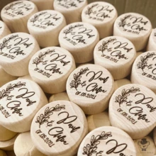 10pcs 30pcs 50pcs Personalized Wine Bottle Stopper Wedding Favors - Custom Bachelorette Favor, Bridal Shower Gift, Birthday & Baptism Favor, Multi-Functional, Durable, Ornamental, Reusable For Anniversaries, For Valentine's Day, For Mother's Day, For Birthdays, For Father's Day, For Graduation, For Weddings, For Housewarming,Delicate Romance - Wood Color 2.95*3.25cm - View 2