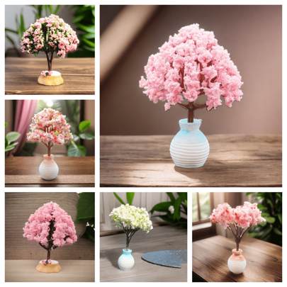 1 szt. Kreatywne sztuczne drzewo kwiatowe, sztuczne drzewo wiśniowe, krajobraz roślin, wiele dekoracji ogrodowych DIY, ozdoba wazonu na biurko, dekoracja mikro sceny, mini wazon, dekoracja deski rozdzielczej samochodu, sztuczny kwiat, sztuczne drzewo, mini ozdoba wazonu, dekoracja domku dla lalek