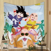 bandai 1/4PCS Japan Classic Anime Goku Tapestry Printed Large Wall Tapestry Art Science Fiction Room Home Decor Decor Blanket Wall Tapestry Cheap Hippie Wall Hanging Bohemian Wall Tapestries INS Home Decor Wall Rugs Dorm Japanese Tapestry Bedroom Decoration