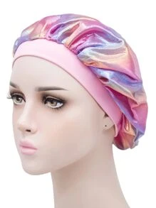 Customized Text Kids Sleeping Cap, Elastic Single Layer Laser Shower Cap, Wide Brim Children's Hat, Elastic Wide Brim Comfortable Night Cap, Lightweight Elastic Fitted With Adjustable Closure - Multicolor - View 11