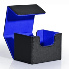 高级交易卡收纳盒兼容 MTG 卡，横向皮革卡夹可容纳超过 100 张 TCG 卡，磁性卡盒适用于《魔法：聚会指挥官》 - 彩色 - 查看 8