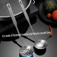 4件/1件不锈钢厚柄厨房汤勺、滤勺、火锅滤勺