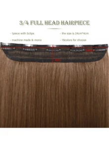 100% Natural 3/4 Full Head Clip-In Hair Extensions, 40-60g, 14-24 Inches, Clip-In Natural Hair - S60 - View 4