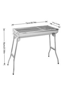 Großer Edelstahl Outdoor Barbecue Grill, tragbarer Klapp-Barbecue Ofen für Partys, Camping, Heimgebrauch