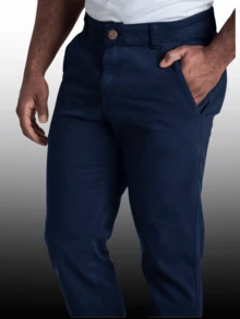 Men's Premium Sport Fine Twill Trousers Multiple Colors - Azul Marino - Ver 3