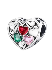 1 PC Heart To Heart Beads Pendant Beads Pendant Ball Suitable For Bracelets DIY Women's Jewelry