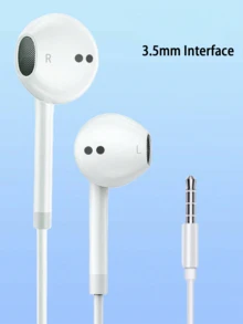 有线入耳式耳机，配备 Lightning 接口，内置遥控器，可控制音乐、通话和音量，兼容 14/13/12/11/XR/XS/X/8/7/SE/Pro/Pro Max，圣诞节/居家礼物 - 白色 - 查看 14