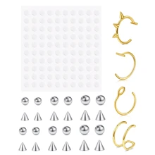 AVYRING Fake Nose Stud Fake Nose Ring Stud Fake Nose Piercing Fake Eyebrow Ring Stick On Fake Lip Piercing For Women Fake Earring Stud
