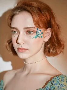 Juego de 16 piezas/set de plantillas reutilizables para pintura facial, adecuadas para maquillaje, cosplay y fiestas - Plantillas de PET para decoración de pared DIY, scrapbooking, acuarela y arte de garabatos, de vuelta a la escuela, útiles escolares - Blanco - Ver 3