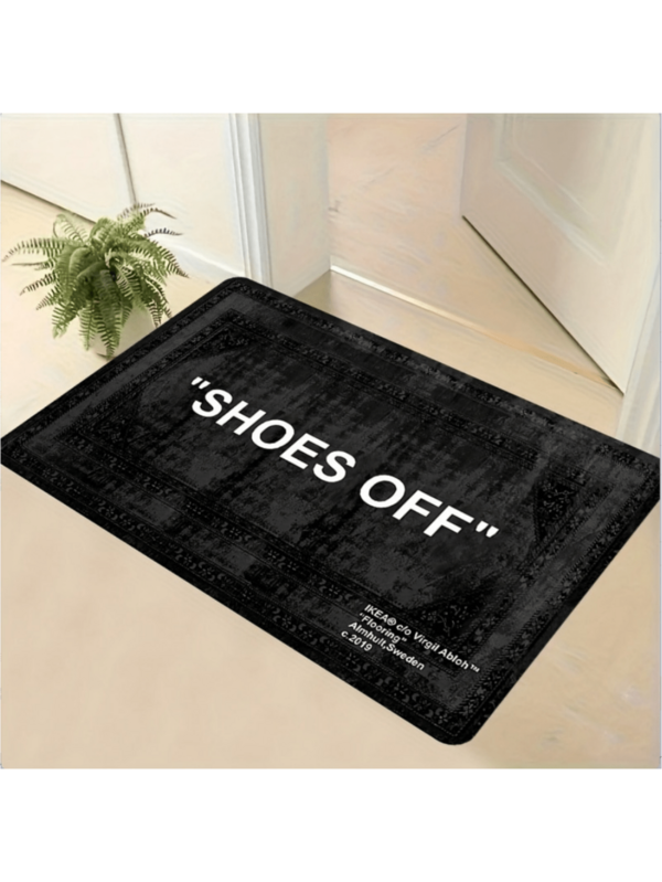 Soft, Skin-Friendly, Waterproof And Non-Slip Carpet, Solid Color "Please Remove Shoes" English Text, Suitable For Commercial Use In Cafes, Hotels, Nail Salons, Living Rooms, Bedrooms, Home Decor Coffee Tables, Large Area Carpets, Leisure Mats, Bedroom Anti-Slip Carpets, Home Decorations, Entrance Halls, Multiple Patterns, Machine Washable, Multiple Sizes And Colors For Decoration Of Entrances, Living Rooms, Kitchens, Bedrooms, And Nurseries