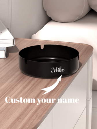 Customized Stainless Steel Ashtray With Personalized Laser Engraving - Vintage Circular Design For Bars, Hotels, Cafes, Weddings And Parties - Perfect For Corporate Brands And Creative Gifts,Graphic Print,Xmas Decoration,For Housewarming,Office Decor,Elegant Living