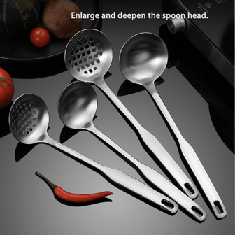 4件/1件不锈钢厚柄厨房汤勺、滤勺、火锅滤勺