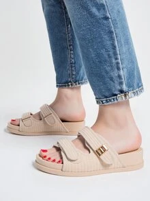 Slide Sandals - Beige - View 3