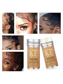 IKTY IKTY 发蜡棒 - 适用于假发和自然头发，后梳顺滑，柔顺散落，边缘控制，防毛躁，持久定型，易于涂抹，不油腻 - 75g with 3 black flat brushes - 查看 5