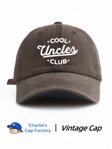 1 Pc COOL UNCLES CLUB Printed Washed Baseball Cap, Classic Stylish Soft Sweatband Adjustable Size Lightweight Sun Protection Versatile Classic Cap, Suitable For Outdoor Sports Football Games Daily Wear Party Vacation Perfect Gift For Cool AUNTs Friends Family - UNCLE - View 3