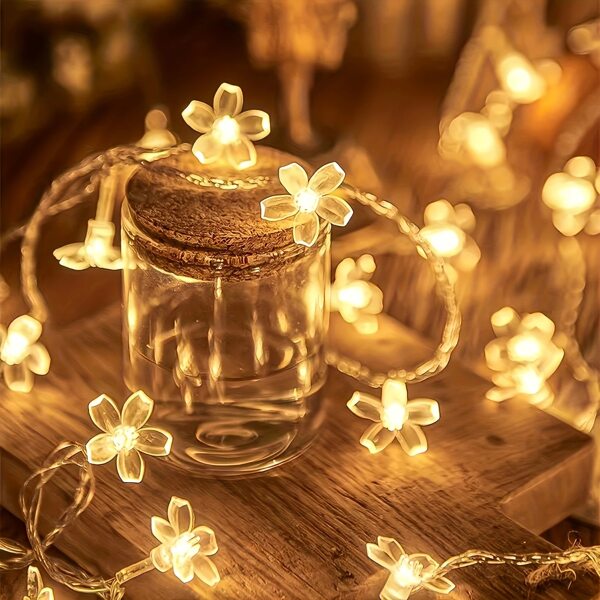 1pc Battery Operated Fairy Cherry Blossom Light String - Studio Photography Decor Lights & Background Lighting, Perfect For Valentine's Day, Weddings, Parties, Christmas, And Home Decor (Battery Not Included)