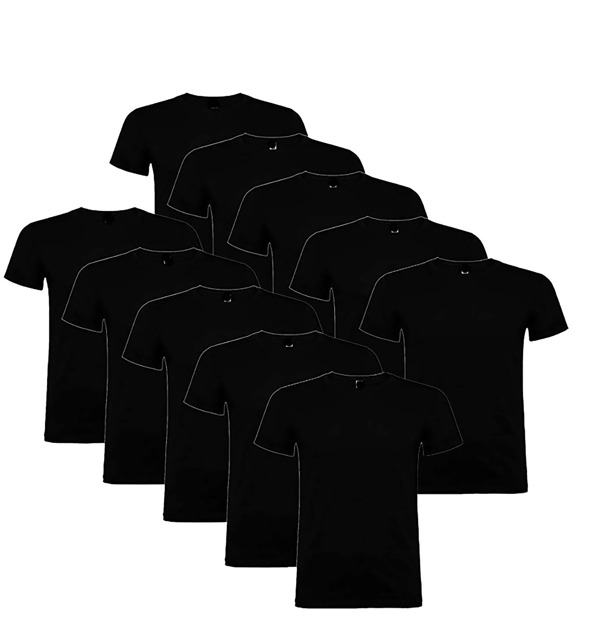 Roly Pack 10 Camisetas Básicas Unisex - Manga Corta - 10 Camisetas de Algodón - Tallas S a 2XL - Amplio Surtido de Colores - Gramaje: 150 G/m²  Estilo casual-minimalista  Liso  Todo  Regular        - Pack Camisetas