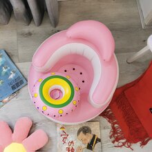 多功能充气婴儿学习椅和婴儿浴凳，适合 3 个月及以上婴儿的婴儿充气座椅，夏季充气婴儿坐姿座椅，充气婴儿地板座椅，婴儿沐浴椅地板座椅，婴儿背部支撑沙发