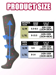 1 Pair Copper Wellow Compression Socks Women Men 15-20 Mmhg Knee High Pregnant Nurses Pregnancy Maternity Medical Cute Sports Gold Fit Cycling Adult Support Hose Circulation Long Women