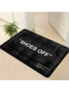 Thảm mềm, thân thiện với da, không thấm nước và chống trượt, màu trơn "Vui lòng tháo giày" Văn bản tiếng Anh, Thích hợp sử dụng cho mục đích thương mại tại quán cà phê, khách sạn, tiệm làm móng, phòng khách, phòng ngủ, bàn cà phê trang trí nhà cửa, thảm trải sàn diện tích lớn, thảm giải trí, thảm chống trượt phòng ngủ, đồ trang trí nhà cửa, sảnh vào, nhiều mẫu mã, có thể giặt bằng máy, nhiều kích cỡ và màu sắc để trang trí lối vào, phòng khách, nhà bếp, phòng ngủ và phòng trẻ em - màu đen - Xem 10