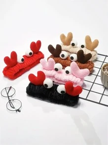 1pc/3pcs Cute Cartoon Crab Hair Band, Velvet Plush Hair Band With Big Eyes, Beauty Headband For Washing Face And Makeup. Back To School