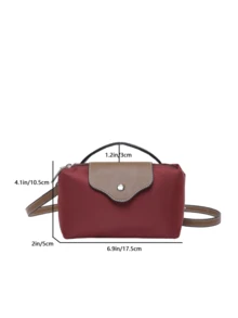 New Fashionable Solid Color Simple PU Bucket Bag, Popular Elegant High-End Handbag Suitable For Work, Shopping, Dating, Versatile - Burgundy - View 8