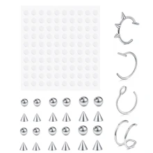 AVYRING Fake Nose Stud Fake Nose Ring Stud Fake Nose Piercing Fake Eyebrow Ring Stick On Fake Lip Piercing For Women Fake Earring Stud