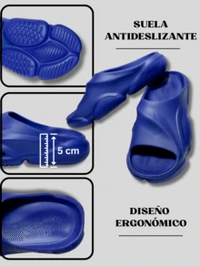 Sandalias De Hombre Baño Playa Alberca Chanclas Huaraches - Azul - Ver 5