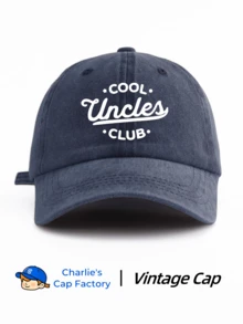 1 Pc COOL UNCLES CLUB Printed Washed Baseball Cap, Classic Stylish Soft Sweatband Adjustable Size Lightweight Sun Protection Versatile Classic Cap, Suitable For Outdoor Sports Football Games Daily Wear Party Vacation Perfect Gift For Cool AUNTs Friends Family - UNCLE - View 7