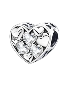 1 PC Heart To Heart Beads Pendant Beads Pendant Ball Suitable For Bracelets DIY Women's Jewelry