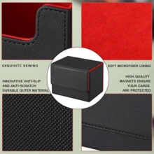 高级交易卡收纳盒兼容 MTG 卡，横向皮革卡夹可容纳超过 100 张 TCG 卡，磁性卡盒适用于《魔法：聚会指挥官》 - 彩色 - 查看 6