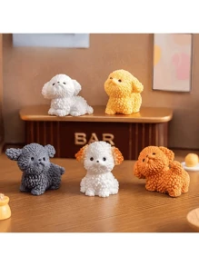 6pcs/10pcs Mini Bichon Puppy Figurines - Resin Micro Statues - Suitable For Creative Decor - Collectible Dolls - Garden & Home Furniture Ornaments