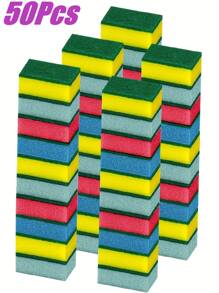 Colorful Dish Sponge, Multi-Purpose Fast Drying Sponge, Kitchen Supplies, Kitchen Cleaning Sponge, Household Cleaning Wet Wipes, High Density Sponge Dishcloth