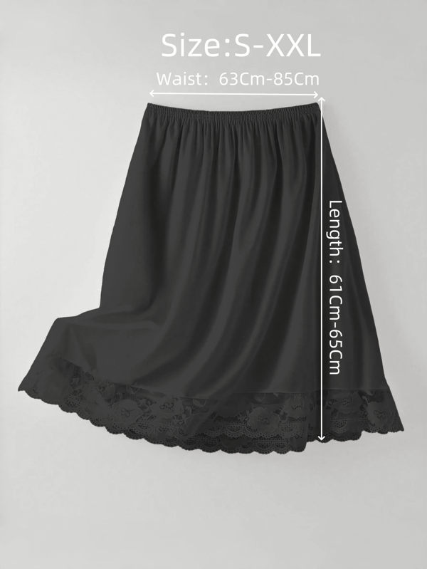 QING ROU Half Slips For Women Underskirt Short Mini Skirt With Floral Lace Trim