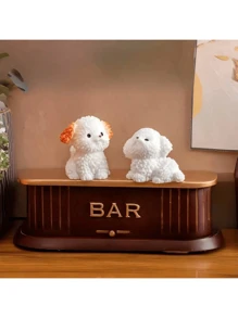 6pcs/10pcs Mini Bichon Puppy Figurines - Resin Micro Statues - Suitable For Creative Decor - Collectible Dolls - Garden & Home Furniture Ornaments