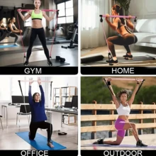 14 件臀部训练器瑜伽普拉提拉推杆、腿部阻力带、臀部训练器、瑜伽棒瑜伽绳，适用于家庭健身、室内锻炼、健身房锻炼、出汗、健康、健身器材、普拉提塑身机、普拉提套装，优质，母亲节、生日、圣诞节礼物 - 彩色 - 查看 10