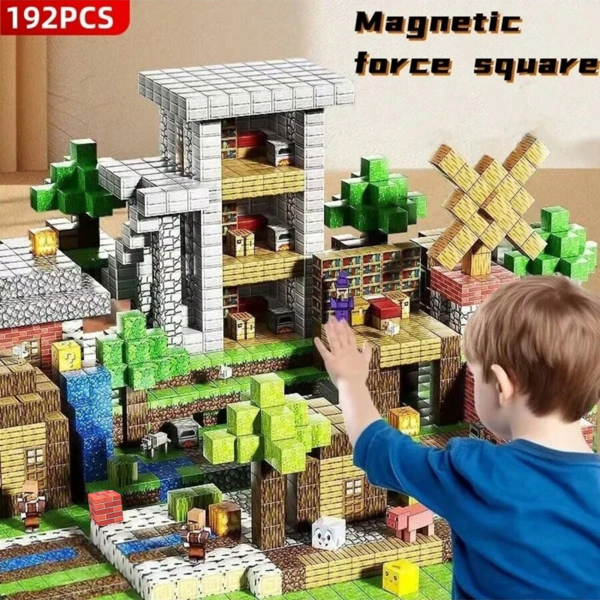 Magnetic Blocks - Build Mine Magnet World Edition Magnetic Cubes Construction Toys For Boys Girls STEM Montessori Sensory Toys