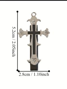 Vintage Punk Cross Hair Clips - Halloween Metal Duckbill Hair Clips, Y2K Style Side And Ombre Accessories, Cool Style, Diablo Style, Lace Cross Hair Clips Gothic Style Punk, Graduation Season Party