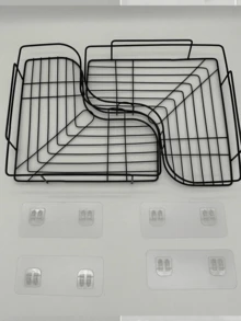 1 个壁挂式转角浴室架，无需钻孔三角形金属储物架，适用于浴室、厨房、卧室 - 多用途储物架，无木质材料，无需电力，浴室配件、厨房配件、万圣节装饰、圣诞节礼物、返校用品、家居装饰、大学宿舍必需品