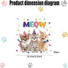 Conjunto de vajilla desechable para fiesta de cumpleaños de perro y gato de 10 piezas/20 piezas, juego de vajilla desechable con temática animal que incluye platos, servilletas, tenedores, apto para fiestas de cumpleaños, picnics al aire libre, reuniones familiares - Multicolor - Ver 8
