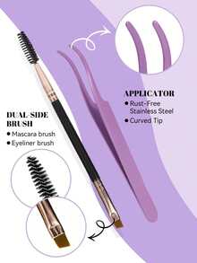 Bộ dụng cụ tự làm mi giả 168 sợi, bộ mi giả riêng lẻ 9-16 sợi, keo dán mi, dung dịch tẩy mi, cọ mi và nhíp (Bộ Kit-T50- 9-16MIX) Cụm mi giả - màu đen - Xem 8