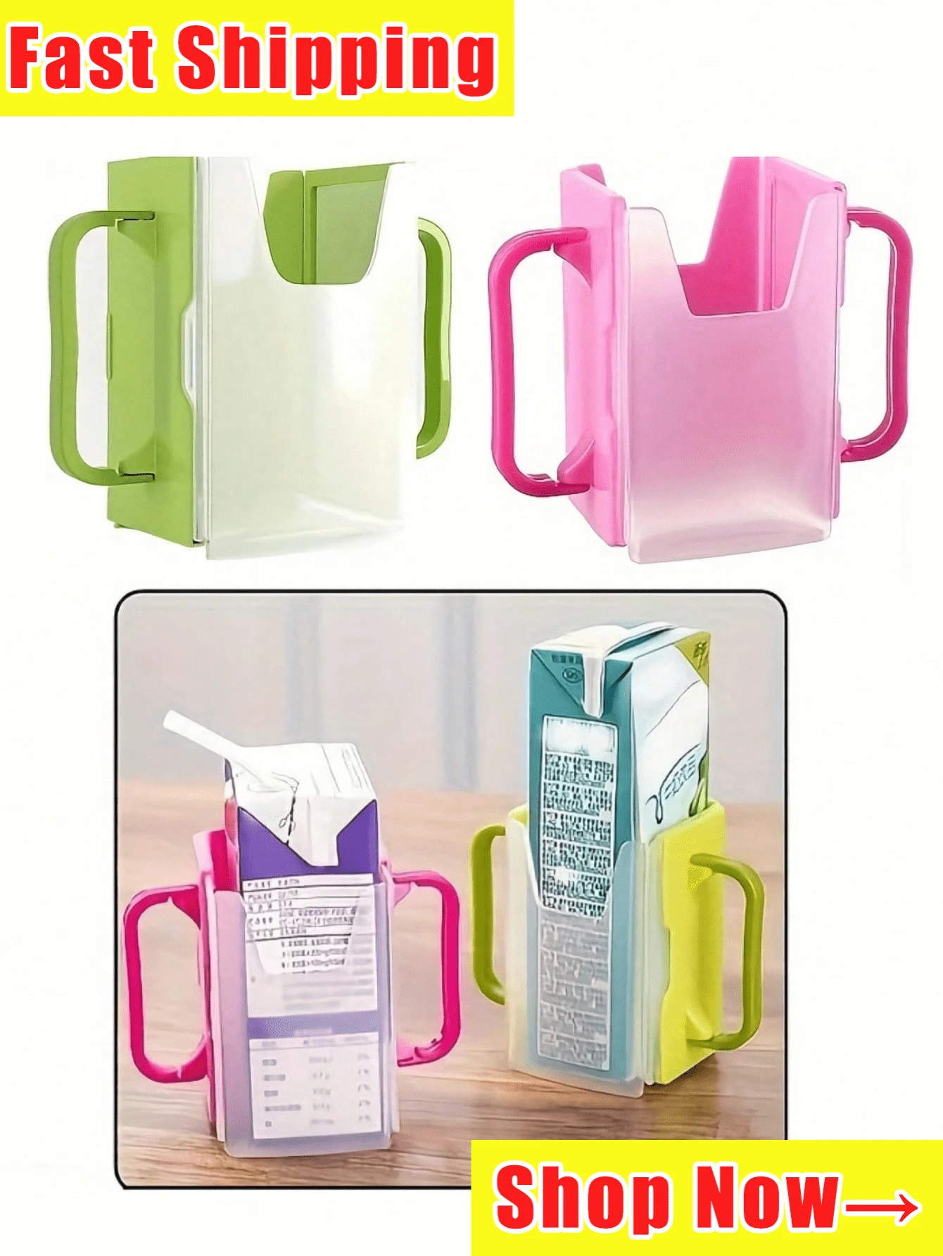 Anti-Crush Cup Holder Adjustable Milk Carton Cup Holder Anti-Crush Anti-Spill Cup Adjustable Milk Cup Holder Juice Box Holder Portable Beverage Holder, Basket, Trash Bin And Container For Home Organization