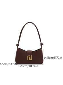Stylish French Simple And Elegant One-Shoulder Underarm Bag Commuter Commuter Everything With Metal Decorative Buckle Design Spring Underarm Baguette Bag