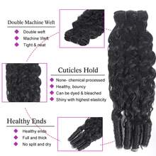 BINF Burmese Curly Bundles Human Hair 100% Unprocessed 16A Raw Virgin Hair Bundles Water Wave 1 Or 3 Or 4 Bundles 3C4A Deep Wave Bundles Human Hair With Spiral Curls Double Weft Natural Color 14-24 Inches - 自然黑色 - 查看 8